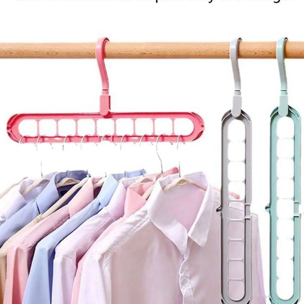 4pc 9-Hole Foldable & Rotatable & Multifunctional Magic Clothes Hanger